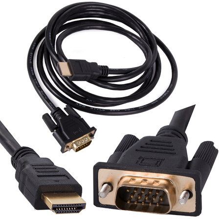 Kabel vga - hdmi 2m gold full hd anschlüsse d-sub kabel