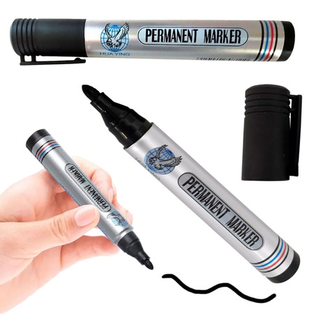 Permanent marker stift schwarz wasserfest rund