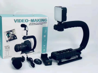 Vlogging-kit videoaufnahme stativ mikrofon telefonhalter