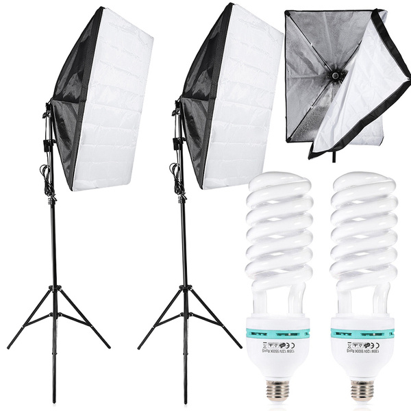 2x 135w licht softbox licht kit stativ heimstudio foto glühbirne