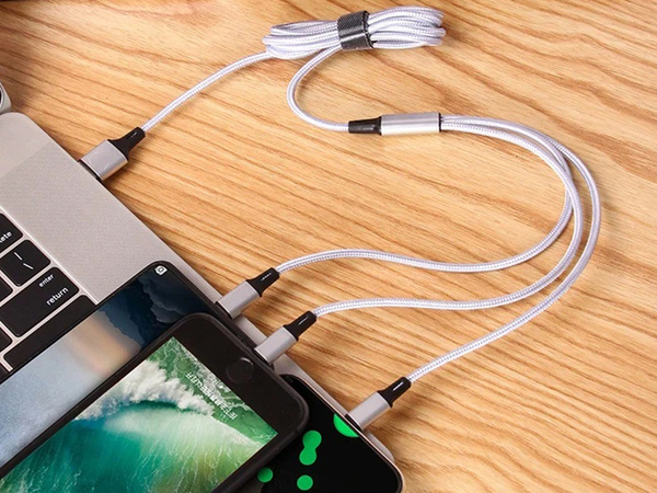 3in1 usb kabel für telefon lightning kabel iphone micro usb typ-c 1.2m