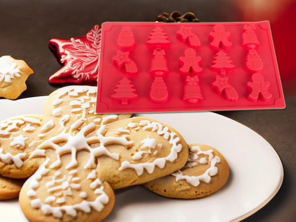 Backblech 6-teiliges set mit festlichen lebkuchenmännern