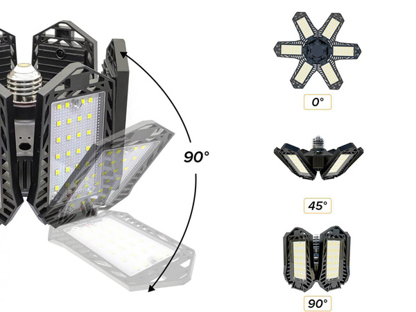 Deckenklappbare led werkstattlampe stark e27