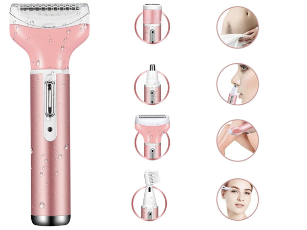 Depilator frauen körper rasierer beine trimmer 4in1 austauschbare tips usb