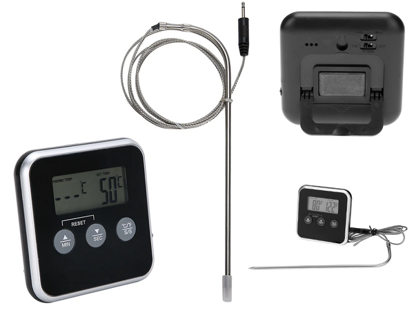 Digitales thermometer mit thermosonde zum braten von fleisch rauchküche timer lcd alarm