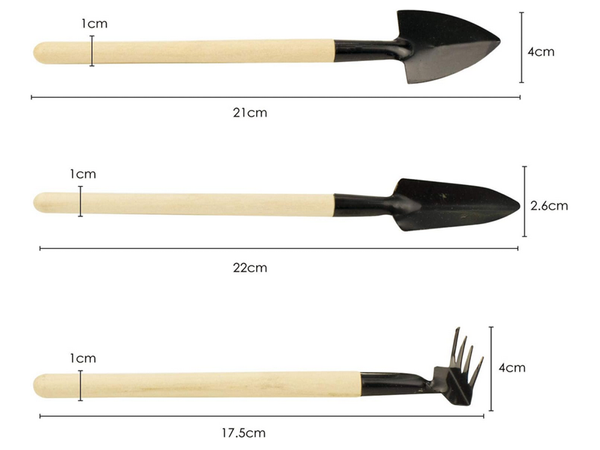 Gartengeräte-set harke schaufel 3in1 mini-topfwerkzeuge