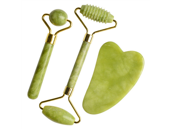 Jade gesichtsmassagegerät roller set