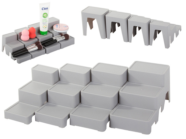 Kosmetik-organisator modular 4-in-1 badezimmer-regal aufbewahrungsbehälter stand