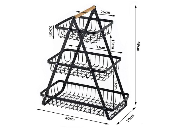 Küchenregal loft küchenorganisator dreistöckiger stand mit korb