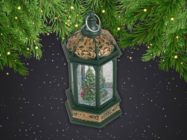 Led lantern weihnachtsbaumschmuck mit glitter