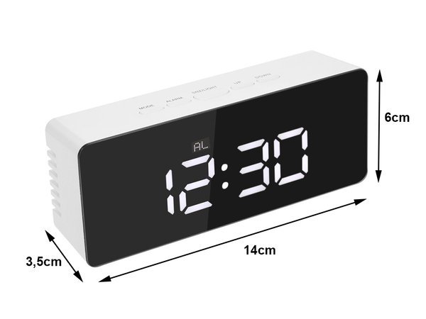 Led-wecker led-timer led-spiegel alarm datum 4in1