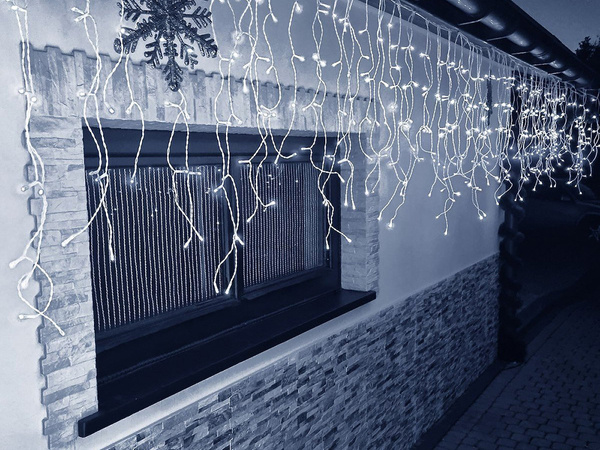 Lichtvorhang 300 led kaltweiss 10m kombiniert weihnachtsbaum lichtergirlande