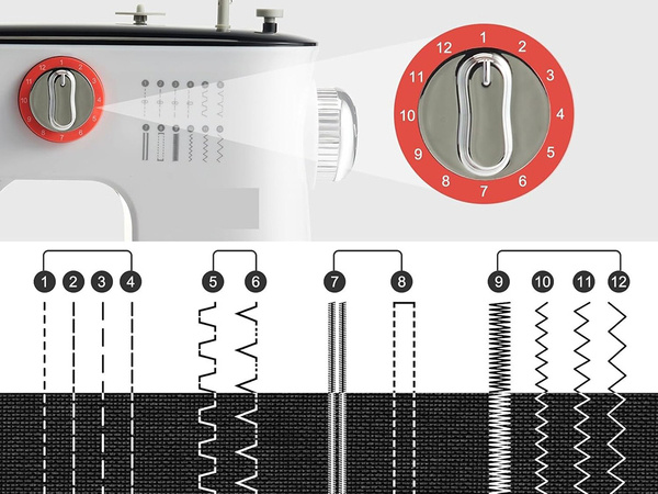 Nähmaschine tragbar wohnaccessoires tragbar 12 stiche mit pedal