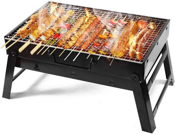 Reisegrill tragbar klappbar koffer holzkohle camping bbq