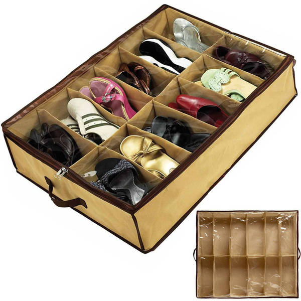 Schuh-organizer-box 12 paar schuhe abdeckung