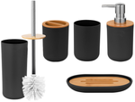 Badezimmer-set 6-in-1-badezimmer-toilette-toilettengriff-eimer schwarz set