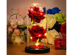 Immerwährende rose in glas leuchtende führte rgb geschenk für anlass für frauen rot