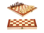 Schachspiel dame triktrak gross holz 3in1