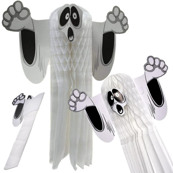 Obesek iz papirja za duhove halloween duh 3d zložen papirni okrasek