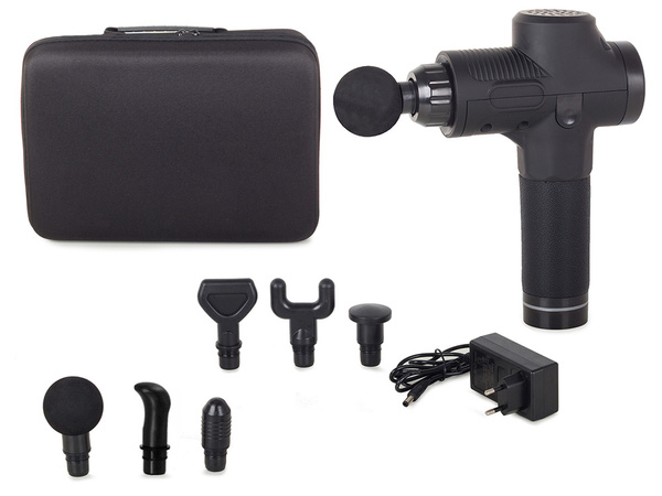 Massage pistole körper massager lcd leistungsstarke drahtlose set koffer