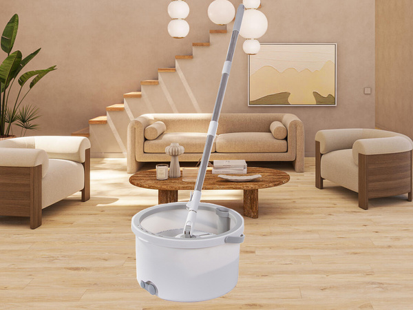 Rotačný mop 360 spin vedro sada 2x podložky z mikrovlákna