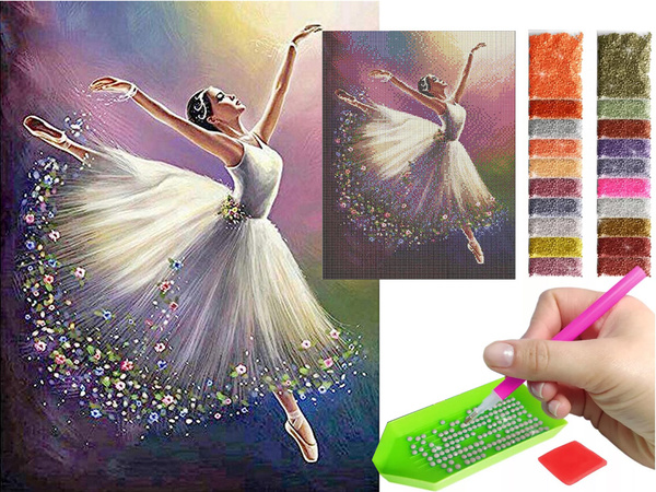 Diamantna vezenina balerina set diamantna slika