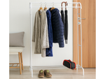 Standing clothes hanger with shelves for shoes and jackets, metal, for wardrobe