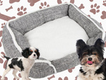 Lit pour chien confortable et moelleux avec coussin taille m