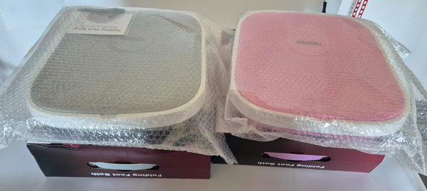 Foot warming bucket bowl with bubble massage rollers foldable