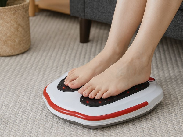 Elektrisches fussmassagegerät mit vibration, heizfunktion und intensitätsregelung