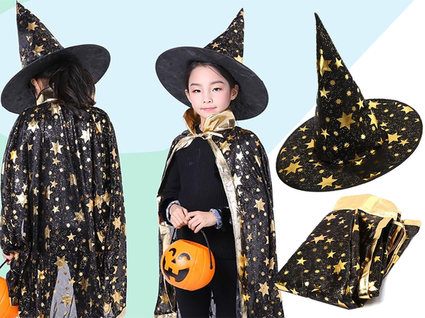 Álruha varázsló jelmez halloween köpeny kalap