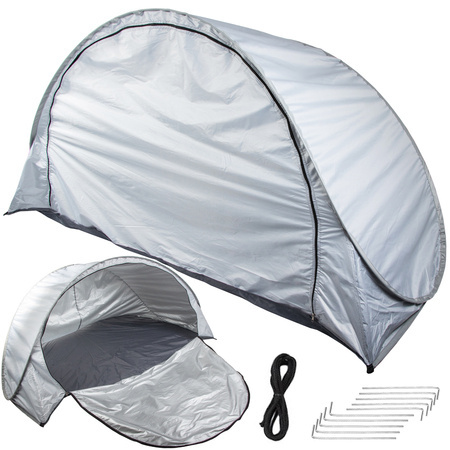 Tienda de playa protección uv autoplegable jardín gris grande