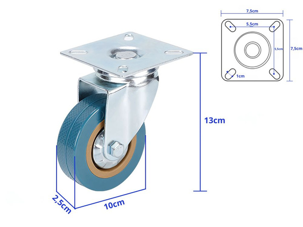 Bútorkölcsön 4 inch gerekes metál bútorszállítóhoz csendes 100mm