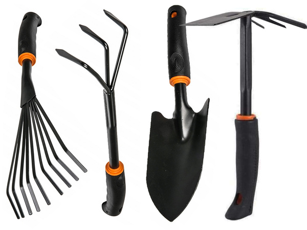 Ensemble d'outils de jardinage pelle râteau griffe houe 6 articles