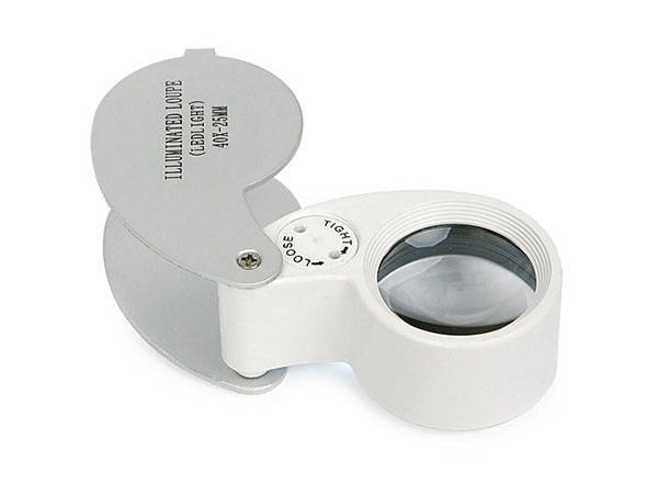Jeweller's loupe folding 2 led 40x