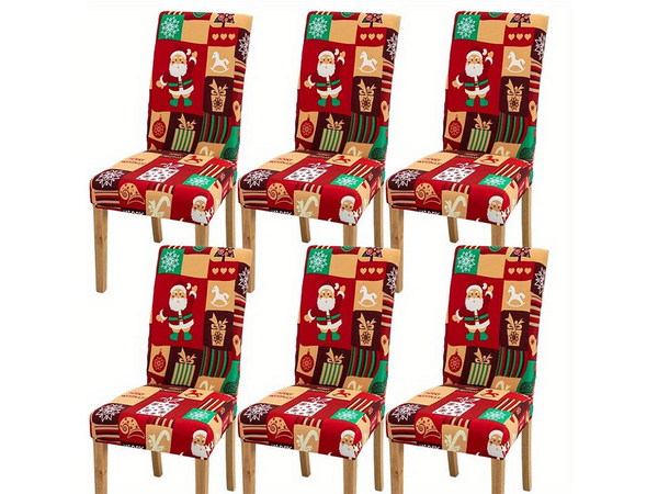Housse de chaise de noël élastique universel décoratif michael