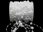 Perles de chandelier blanches perles de sapin de noël perles 8mm bobine 5m