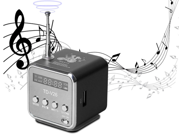 Bezdrôtový reproduktor prenosné mini rádio fm led bluetooth mobilné microsd