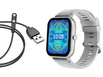 Smartwatch zegarek damski męski gumowy pasek sport bluetooth rozmowy szary