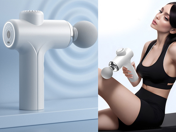 Pistolet de massage du dos masseur de jambes pistolet de massage puissant 4 embouts