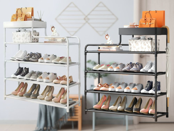 Étagère à chaussures 5 niveaux étagère à chaussures en métal organisateur avec étagère