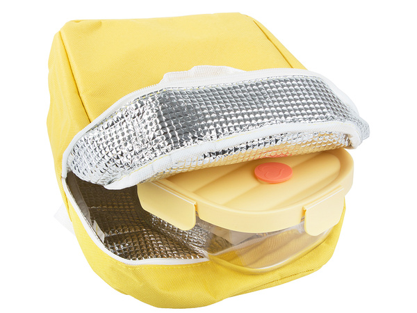 2 recipientes de vidrio para alimentos con tapa bolsa térmica resistente al calor