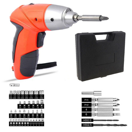 Cordless screwdriver set 45 el bits case