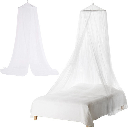 Large mosquito net canopy over bed insect net