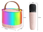 Karaoke set 2x bezdrôtový mikrofón prenosný bluetooth reproduktor rgb