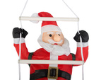 PÈRE NOËL SUR UNE ÉCHELLE DÉCORATION DE NOËL BALCON TERRASSE DÉCORATION 95 CM CHEMINÉE
