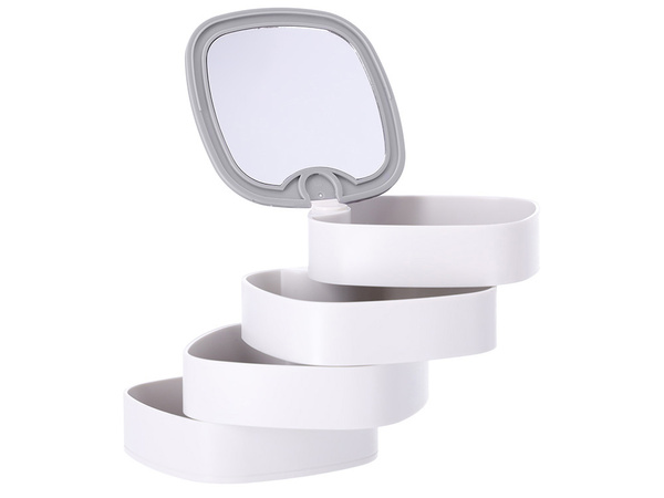Sicriu cosmetice organizator bijuterii caz cu oglindă 4 niveluri