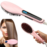 Lcd electric hair straightening brush