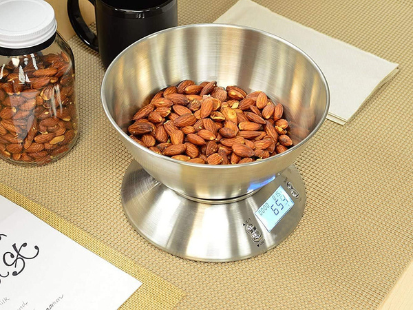 Elektrooniline köögi kaal digitaalne kauss 5kg lcd hõbedane metall