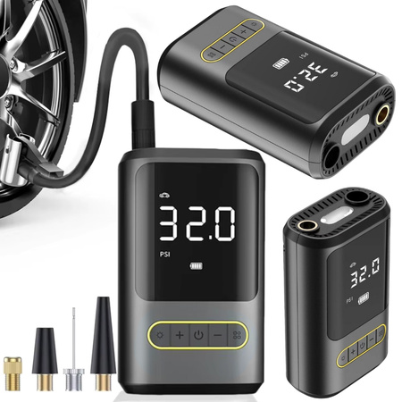 Pompka rowerowa elektryczna do roweru samochodu kompresor latarka 10bar lcd